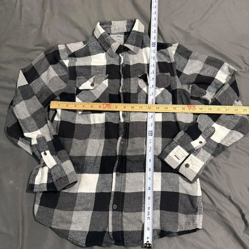 Urban Pipeline Shirt Mens L Black Plaid‎ Flannel Long Sleeve Button Up Casual